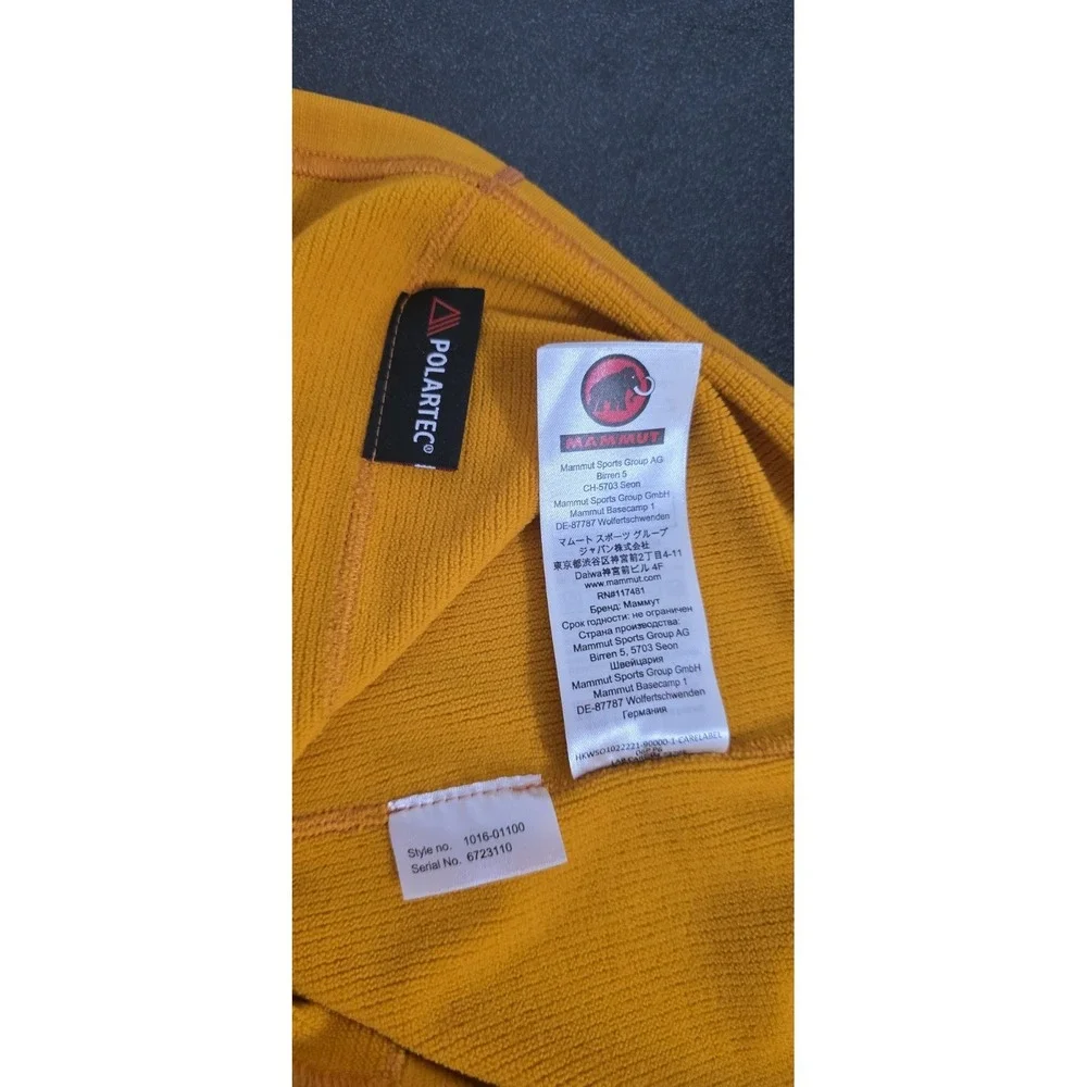 Mammut Extreme Moench Aenergy Half Zip Outdoor Hiking Polartec‎ Men L Yellow EUC